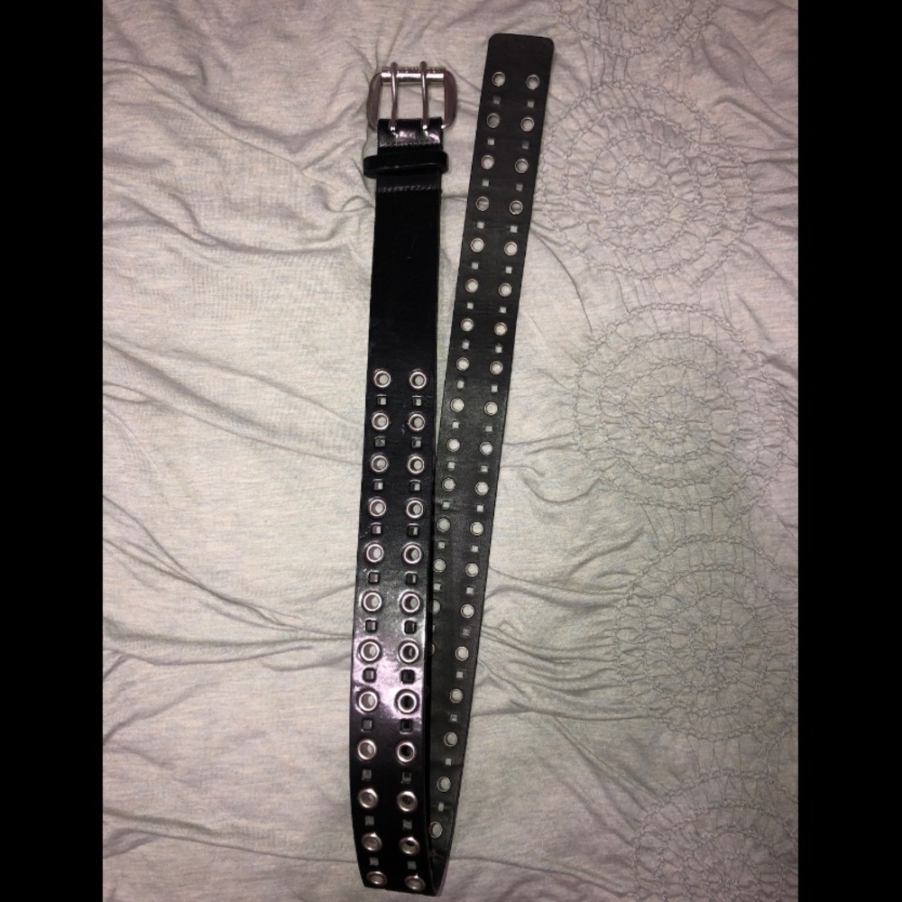 Black, Wide, Metal, Belt